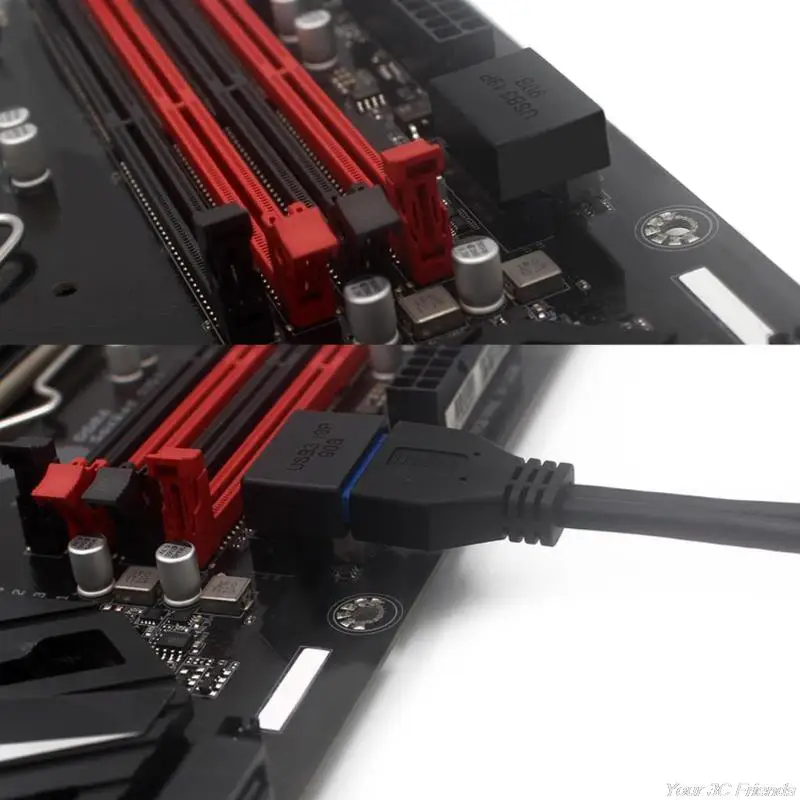 USB3.0 19/20Pin Vertical Pin Holder 90 Degree Elbow Plug Port for Desktop Computer Motherboard (N04 21) Description Image.This Product Can Be Found With The Tag Names Computer Cables Connecting, Computer Peripherals, PC Hardware Cables Adapters, Steering joint socket desktop computer