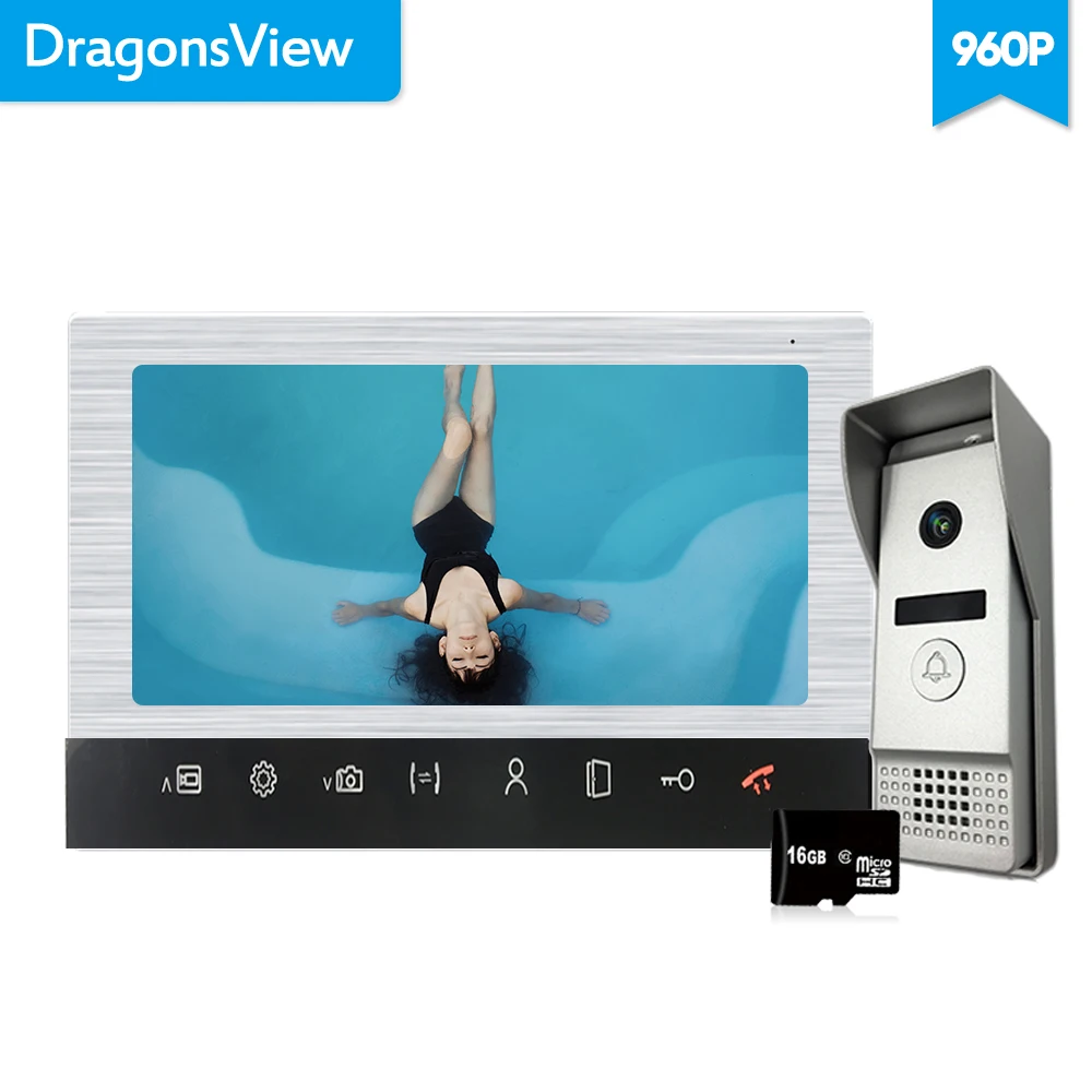 

Dragonsview Video Doorbell Intercom System 10 Inch Monitor Wide Angle Wired Door Phone Door Access Control Record Gate Unlock