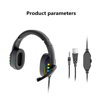 

AK47 Colorful Glow LED Light Computer Headphones Wired Stereo Bass Earphons Head-mounted Gaming Headset With Microphone