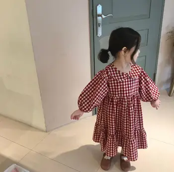 

2020 New Style Girls Plaid Dress Fashion Cotton Spring Girls Dresses 1-6t PY816