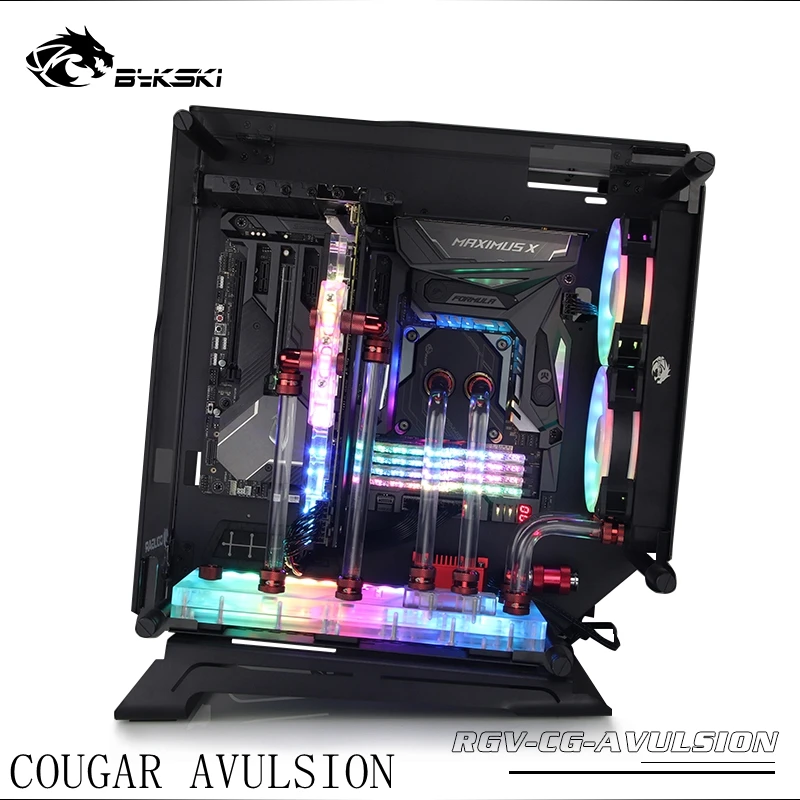 Акриловая плата BYKSKI водо канальное решение для шасси серии COUGAR/ЦП GPU block / 3PIN