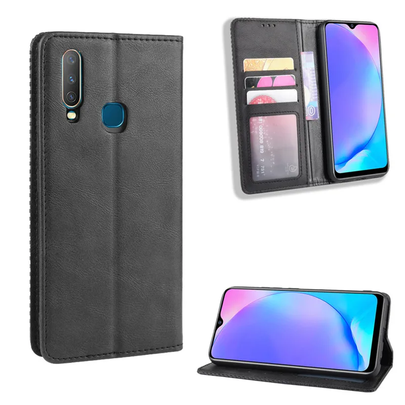 

Retro Slim Leather Flip Cover VIVO Y17 Case Wallet Card Stand Magnetic Book Cover For VIVO Y17 Vivo 1902 Y 17 Phone Cases