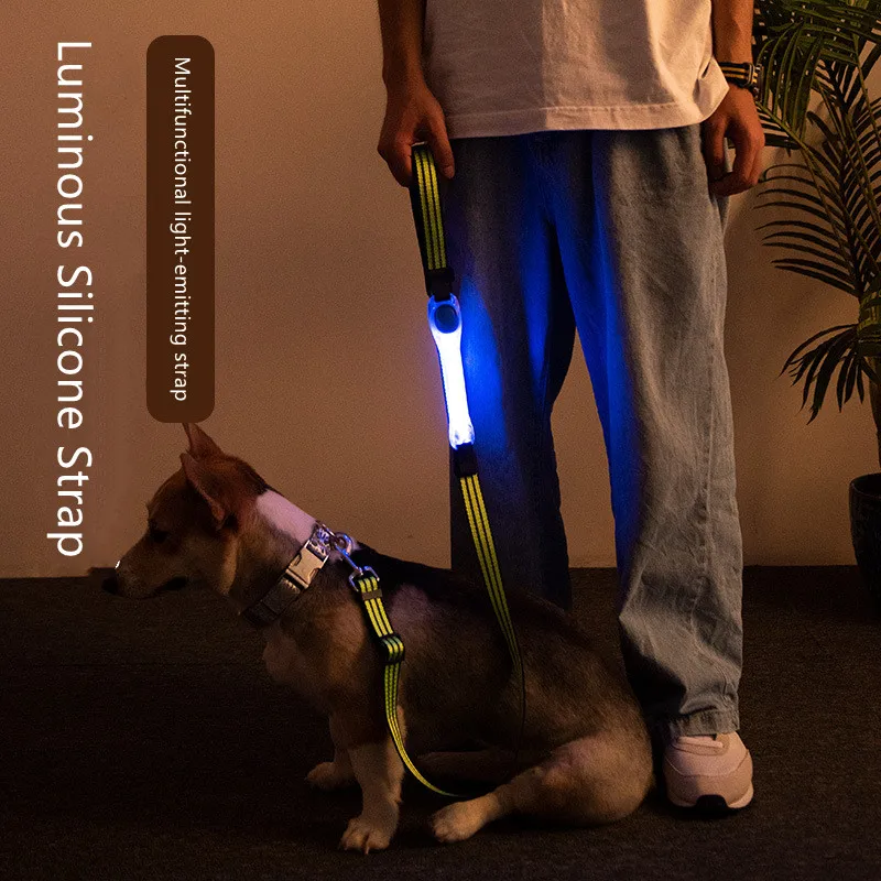 Pet Luminous Collar Dog Pet Collar Flashing Led Safety Light Up Led Pet Multifunction Traction
