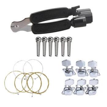 

Guitar Strings+3 in 1 String Winder Pin Puller String Cutter+Tuning Pegs+Bridge Pins Acoustic Guitar Accessory