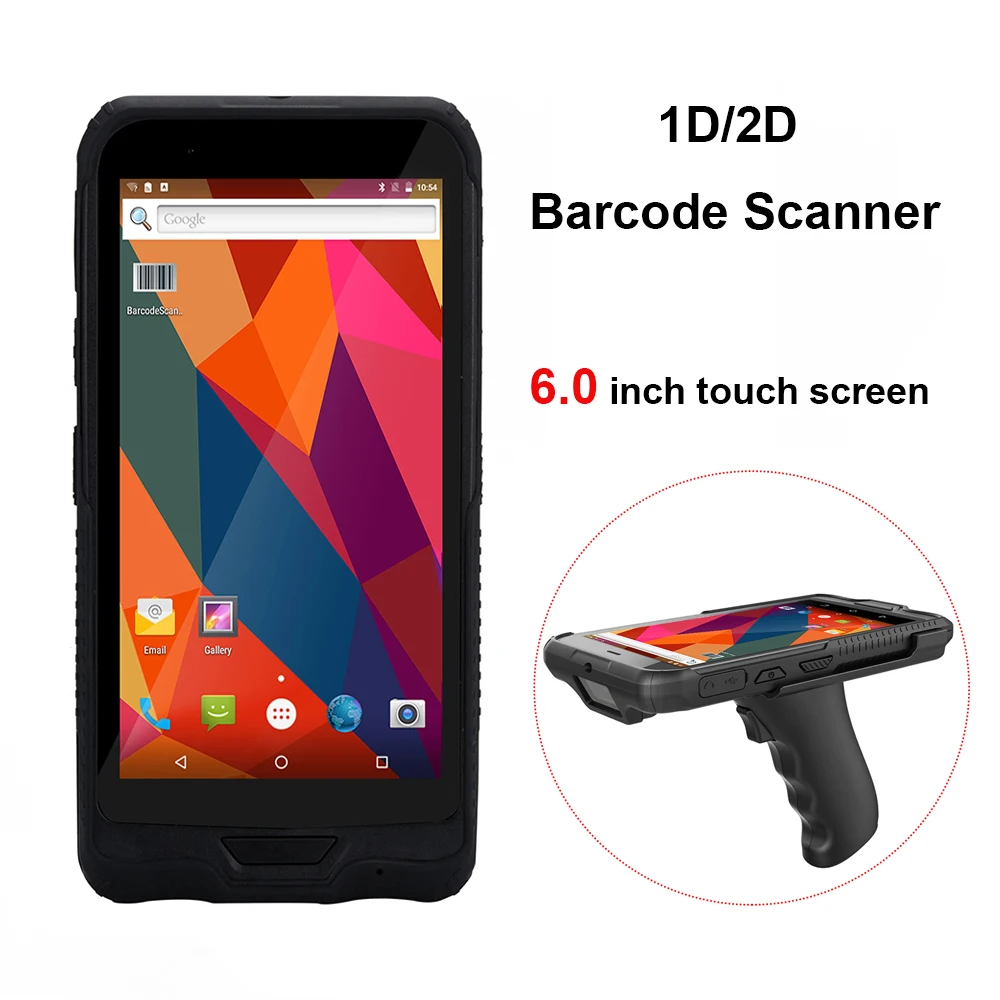 6,0 дюймов 4G 3g WiFi Bluetooth Ручной PDA 1d считыватель штрих-кодов Портативный 2D сканер штрих-кодов PDA