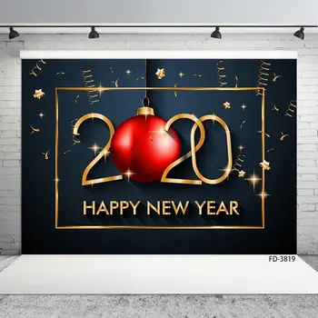 

Gold 2020 Happy New Year Glitter Phorography Background Cloth Baby Shower Child Portrait Backdrop Photocall Photo Studio Props