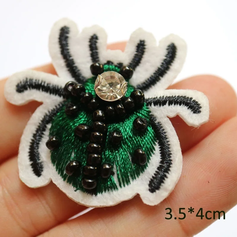 spider 1 шт., крутые 3D нашивки в стиле панк с вышитыми цветами для джинсовых курток, пальто, винтажные вышитые нашивки с аппликацией геккон для одежды - Цвет: spider