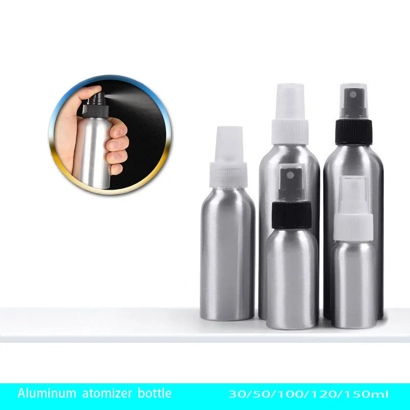 

1PC 30ml/50ml/100ml/120ml/150ml Aluminum Cosmetic Emulsion Perfume Atomizer Empty Spray Bott Pump Perfume Refillable Bottle