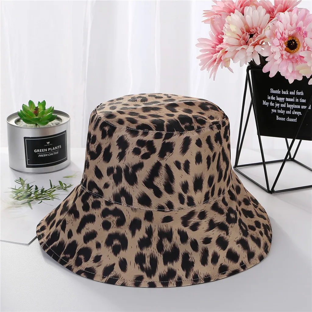 

Womens Multifunction Adjustable High Quality Leopard Unisex Fisherman's Hat bucket hat reversible designer bucket hat korean hat