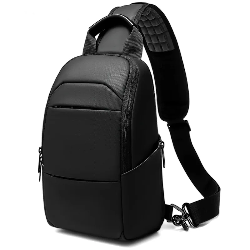DIENQI, черная маленькая нагрудная сумка, функциональная сумка на одно плечо, мужская сумка для работы, бизнес-чехол, водонепроницаемая мужская сумка с карманом - Цвет: Black