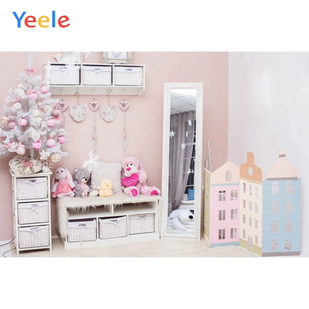 

Yeele Christmas Tree Toys Storage Boxes Mirror Scene Photography Backgrounds Vinyl Custom Camera Backdrops For Photo Studio