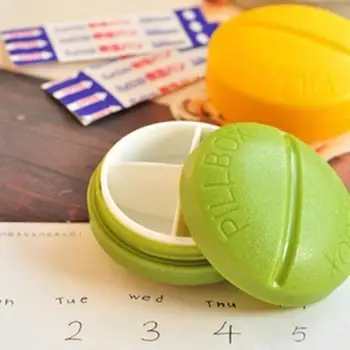 

Four grid Compartment Travel Pill Box Organizer Tablet Medicine Storage Dispenser Holder Health Care Tool Literary Fresh