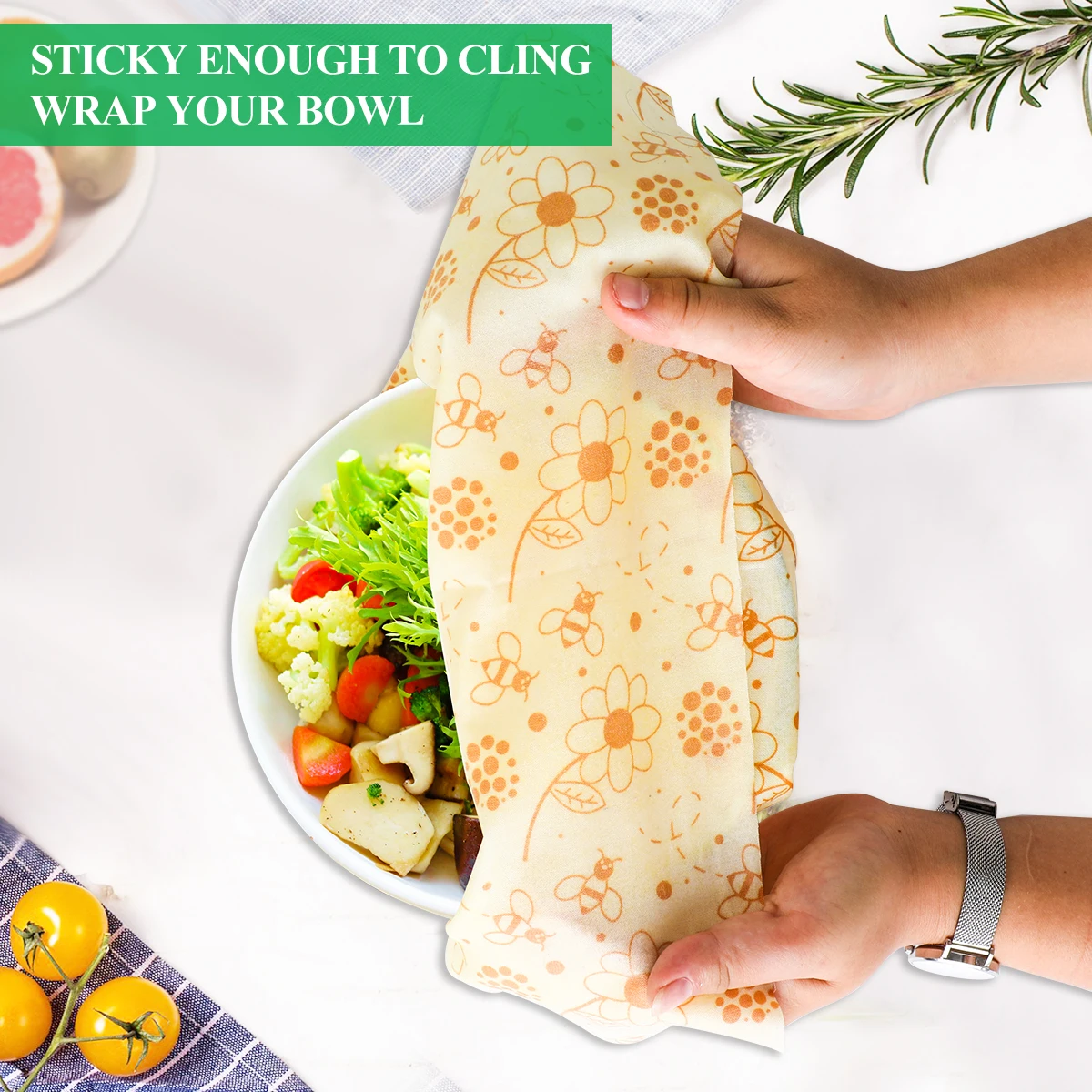 9pcs Beeswax Food Wrap Eco Friendly Reusable Sustainable Plastic Free Food Storage Organic Cling