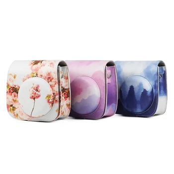 

fashion Instant Camera Bag PU Cover Protective Case Colorful fantasy clouds Polaroid bag for Fujifilm Instax Mini 8/ MINI8+/ 9