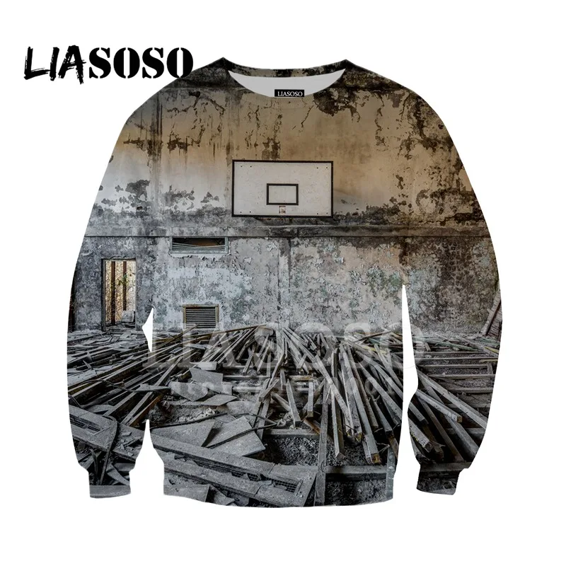 LIASOSO, толстовка с 3D принтом, толстовки, унисекс, Чернобыль, утечка, хипстер, Круглый ворот, для взрослых, молодежи, длинный рукав, уличная одежда, G3100