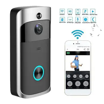 

WiFi Doorbell Smart 720P HD Video Real-Time Two-Way Talk Video Doorbell with Night Vision Waterproof Wireless Doorbell