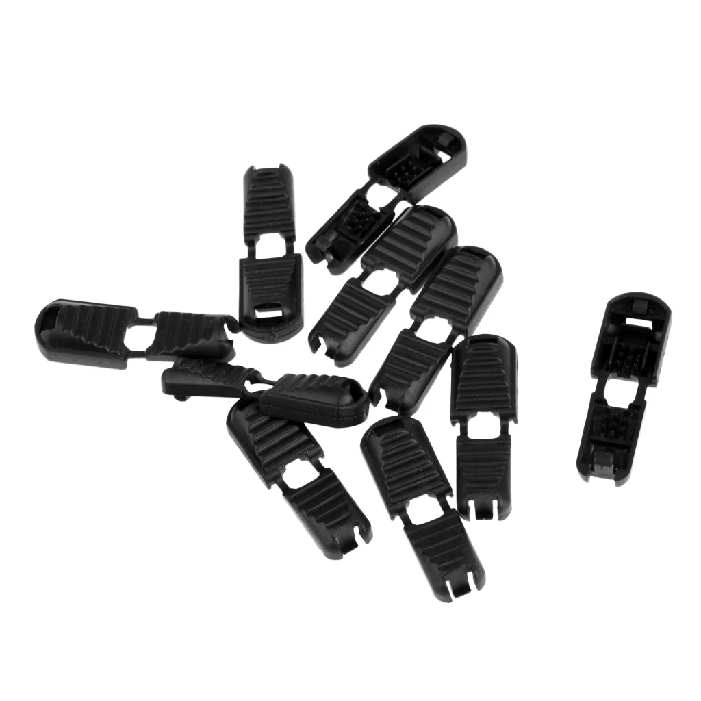 10x Zip Loop Cord Ends for Two Ends to Fit 3 - 4mm Elastic Shock Bungee Cord