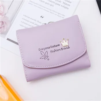 

Women Wallet Crown Letter Coin Faux Leather Trifold Purse Card Package Holders Clutch Lady PU