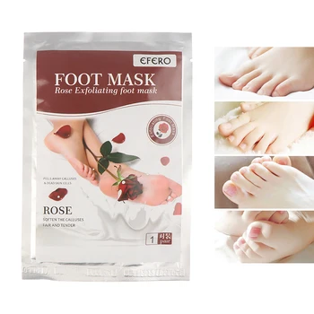 

Efero Rose Voet Masker Sokken Exfoliërende Voor Benen Hakken Verwijderen Dode Huid Pedicure Peeling Ontgiften Voeten Masker