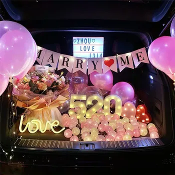 

LED Marquee letters Lights Up Number Sign Night Light Remote Letter Lamp for Wedding Birthday Party Christmas Battery Powered