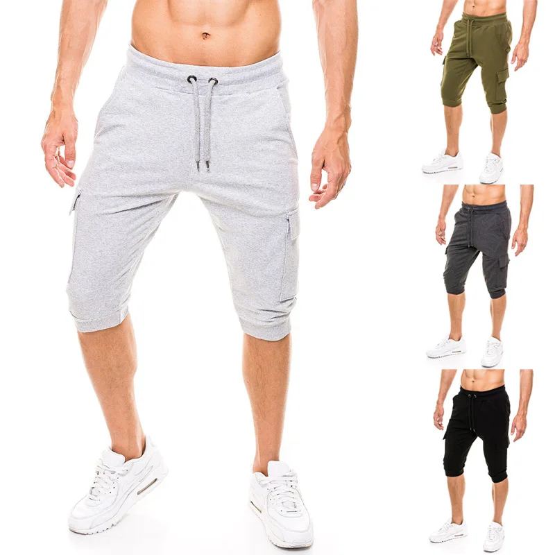 

AliExpress Platform Hot Capri Sweatpants Sports Capri Pants MEN'S Casual Pants