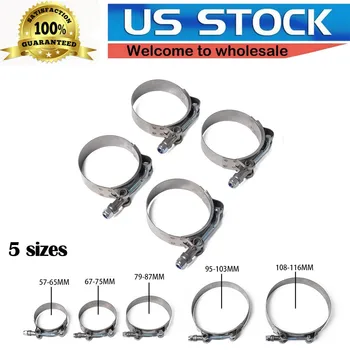 

4pcs T-bolt Hose Clamps Pipe Clip Heavy Duty Hose Clip Durable Clip Hose T-bolt Clamp Is Usually Used For Leak-tightness #yl10