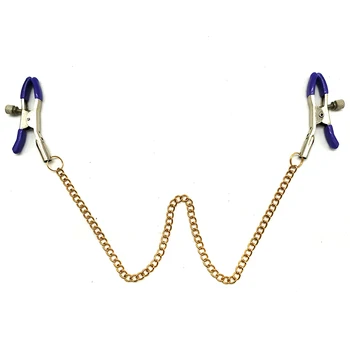 Sex Breast Nipple Clamp Clips Silver Gold Purple Chain Nipple Clip Shaking Clamps Stimulate Clip Sex Slaves Adult Sex Toys 5