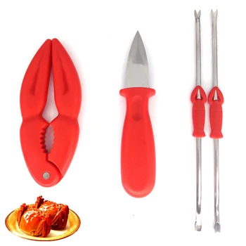 

4pcs Seafood Tools Set Lobster Opener Seafood Crackers Stainless Steal Lobster Crab Forks Nuts Opener Kitchen Gadgets Tools