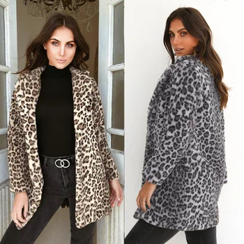 

Leopard Cardigan Women Menteau Femme Hiver Chaud Ladies Femlae Wrap Coat Overcoat Manteau Automne Femme Dames Jassen Winter 2019
