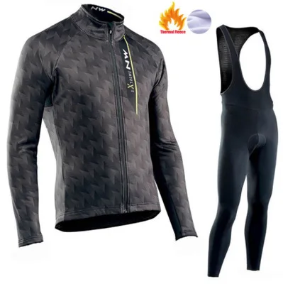 invierno ropa de ciclismo de lana térmica, NW traje de jersey para hombre, внешний вид - Цвет: 2