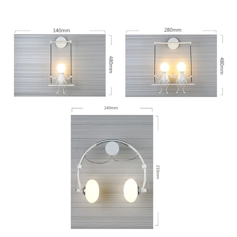  Machine villain wall lamp modern minimalist creative bedroom bedside wall lamp aisle corridor wroug - 4000206811941