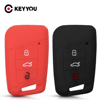 

KEYYOU 30x For Volkswagen VW 2016 2017 2018 Passat B8 L Skoda Superb A7 Magotan 3 Buttons Car Remote Key Case Cover Silicone