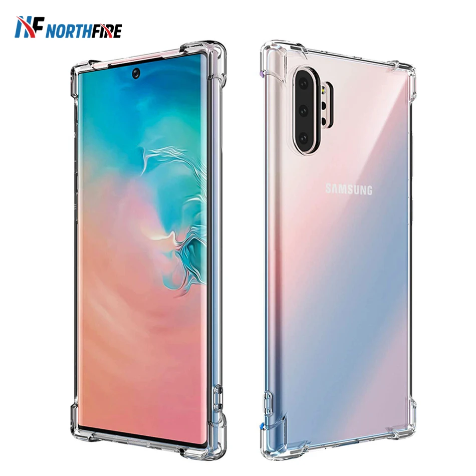 

NORTHFIRE Soft Clear ShockProof Case For Samsung Galaxy Note 10/Note 10 Plus Transparent Anti Knock TPU Silicon Back Cover Coque