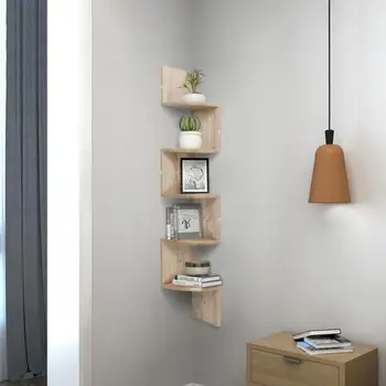 

Modern 5 Layer Ledge Corner Hanger Rack Home Corner Storage Rack Decoration Decorative Frame Bedroom Bookcases Storage Rack HWC