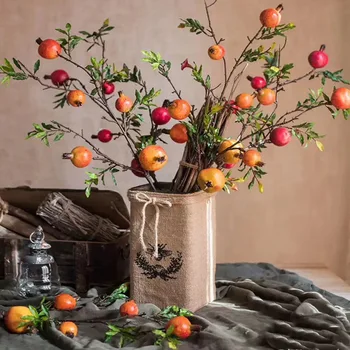 

Model Pomegranate 5 Head Model Berry Model Red Fruits Model ACORN Pomegranate Branch Home Decoration Placed