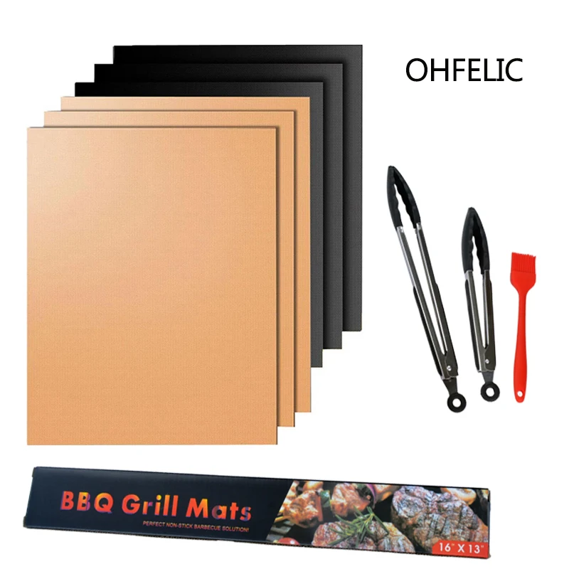 

BBQ Grill Mat Barbecue outdoor PTFE non-stick BBQ accessories Teflon Cooking Plate 40 * 30cm For Party PTFE Grill Mat Tools New