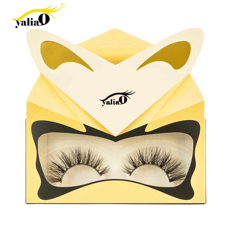

YALIAO Mink Hair False Eyelash Eye Lash Extension Makeup Tool Thick Natural Long Fake Eyelash Reusable Cosmetic Accessory 1pair