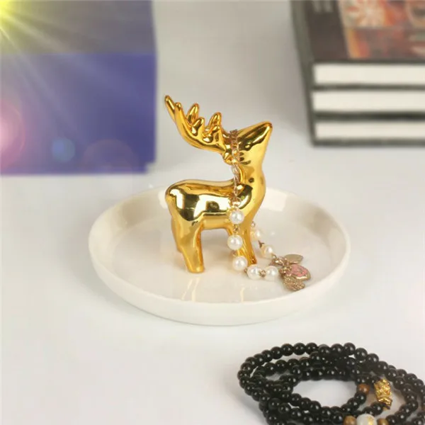 Jewelry Storage BoxL MSJO коробка для хранения ювелирных изделий Органайзер для женщин Керамическая Посуда ювелирные изделия INS Стиль Кольцо Серьги офис деко настольная организация - Цвет: Jewelry Storage BoxL