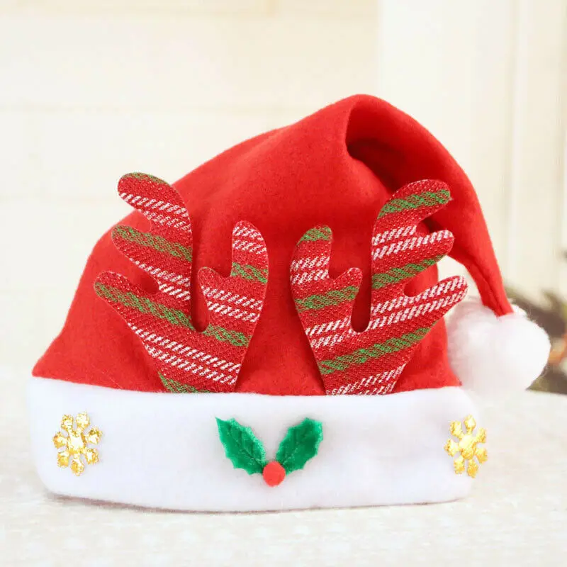Kid Red deer antler Милая Одинаковая одежда для семьи, светодиодный Рождественский головной убор Санта-Клауса, оленя, снеговика, вечерние кепки для взрослых и детей, светодиодный головной убор, 3 стиля - Цвет: Kid Red deer antler