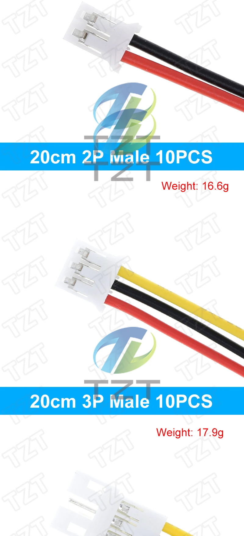 10/30PCS 5 Paar Micro JST PH 2,0 2P 3P 4P 5P 6PIN Männlich Weiblich stecker Stecker Mit Draht Kabel 20CM + 20CM Für Arduino MP3 – Detail 7