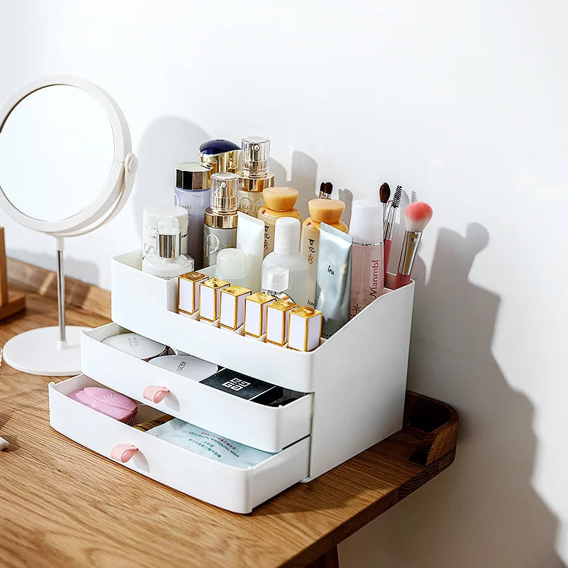 

Cosmetic Storage Box Basket Desktop Drawer Lipstick Dormitory Skin Care Household Dresser Arrangement Shelves Dust-proof Storage