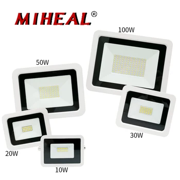 

LED Flood Light 220V 10W 20W 30W 50W 100W White Reflector Floodlight IP68 Waterproof Exterior Outdoor Spotlight 176V-265V