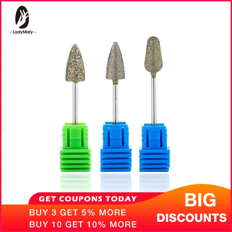 Ladymisty Gros Nail Foret Korund Burr Fraise Bits Pour Manucure Pedicure Outils Electric Forage Accessories | Красота и здоровье