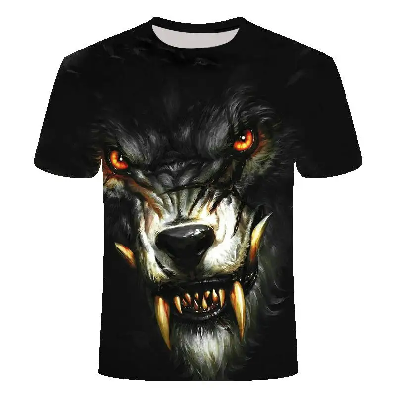 

2018 Newest Harajuku Wolf 3D Print Cool T-shirt Men/Women Short Sleeve Summer Tops Tees T shirt Fashion s-6xl Men's clothing