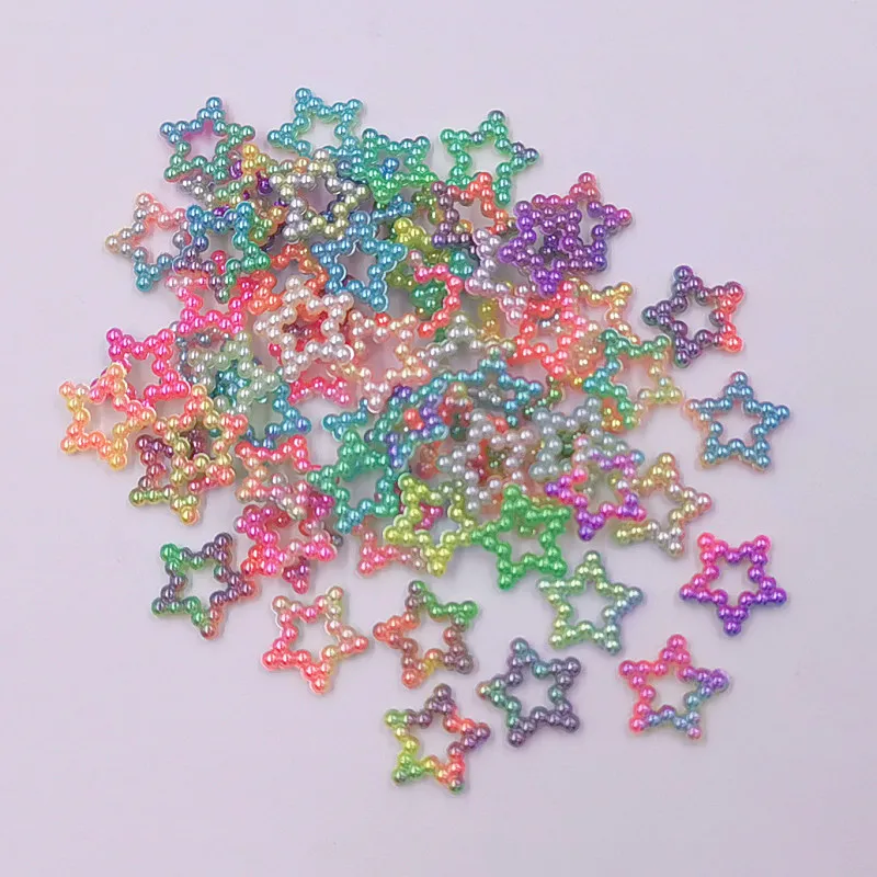 12mm 100pcs ABS Unicorn Color stars shape pearl Beads For Diy Scrapbooking Supplies Party Decoration Confetti