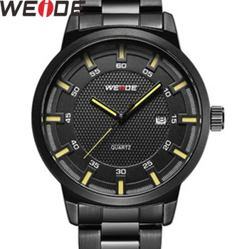 

WEIDE Men Business Brand Hot Design Military Black Stainless Steel Strap Men Digital Quartz Wrist watches Watch buy one get one
