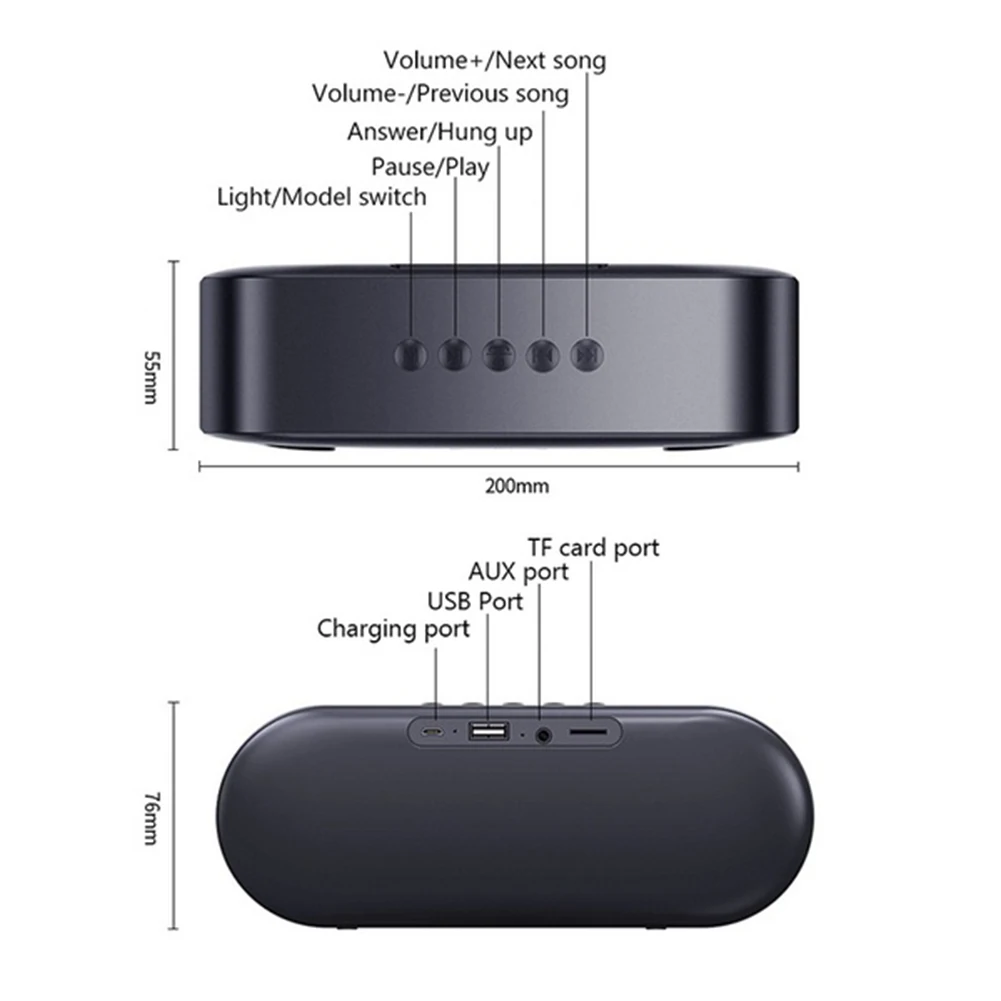 Портативный Bluetooth динамик V5.0 беспроводной супер бас домашний открытый динамик s с хорошим звуковым эффектом и богатым светодиодный мигающий свет