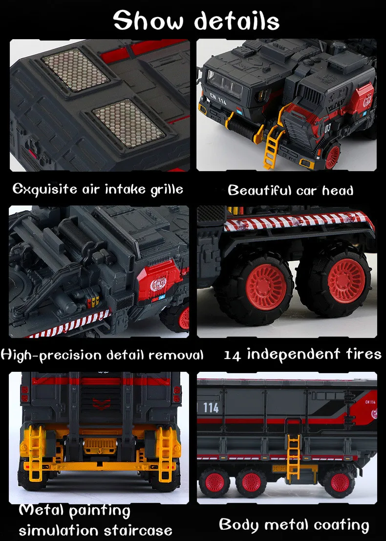 Liga de Terra Kaidiwei Autorizado Perdida Engenharia Modelo Veículo Guerreiro Balde Transporte Caminhão Proporcional Zoom Brinquedos Frescos 1:50 20 Brinquedos e hobbies