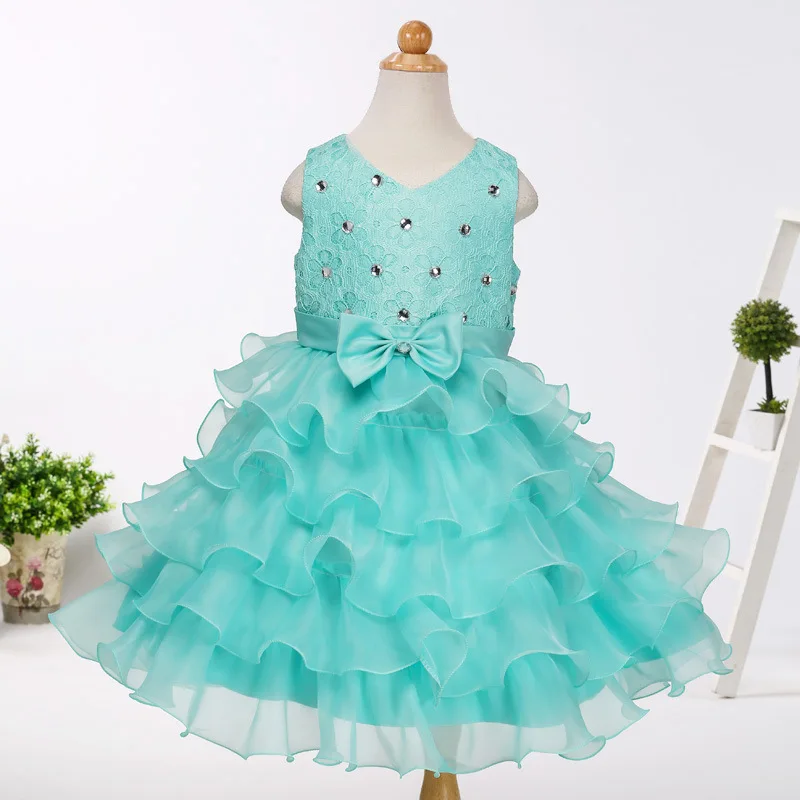 AliExpress детское платье принцессы с v-образным вырезом пышное свадебное платье Детская рубашка с бантом