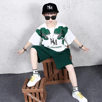 

Children Summer Clothes Set Boys dinosaur T shirt + Pants Casual Sports Suit 6 8 10 12 13 14 Years Kids Clothes Casual Tracksuit